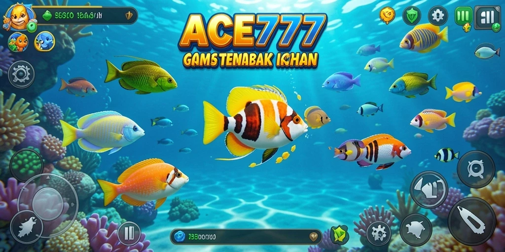 Tampilan tangkapan layar ACE777 menampilkan gameplay Tembak Ikan yang menegangkan.