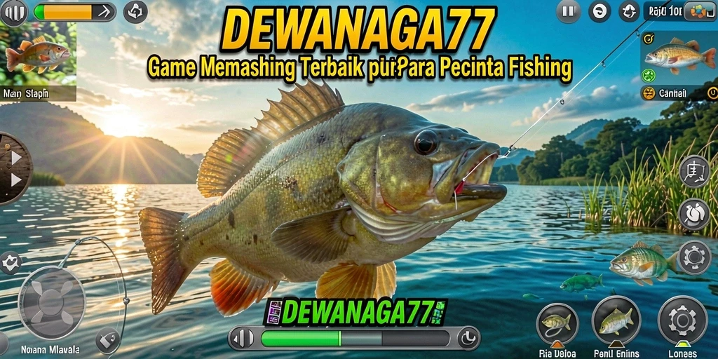 Tampilan gameplay menangkap ikan yang seru di DEWANAGA77.