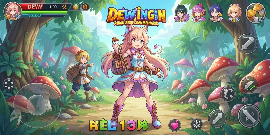 Tampilan menarik dari gameplay DEWI138 yang penuh warna dan karakter anime.