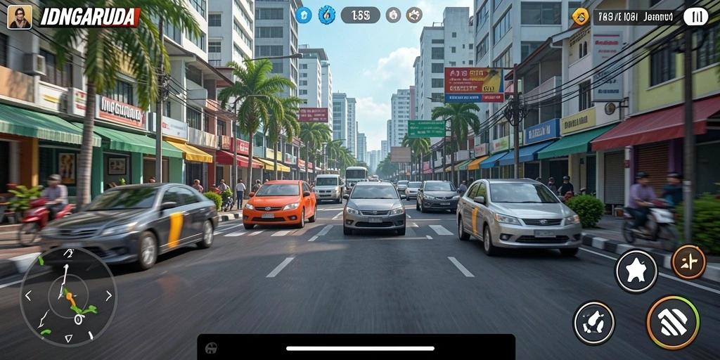 Gameplay racing seru dan mendebarkan di IDNGARUDA.