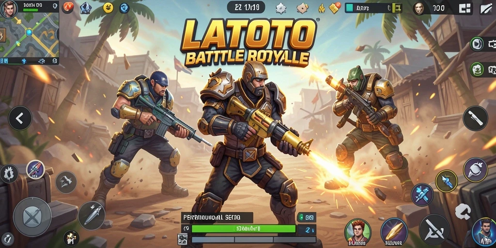 Gameplay seru LATOTO dengan aksi Battle Royale yang mendebarkan.