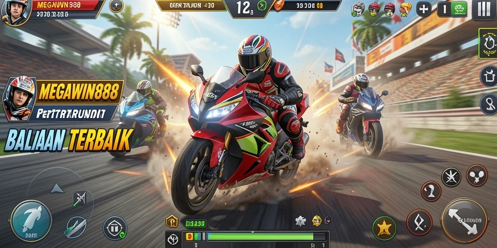 Gameplay seru balapan motor di MEGAWIN888