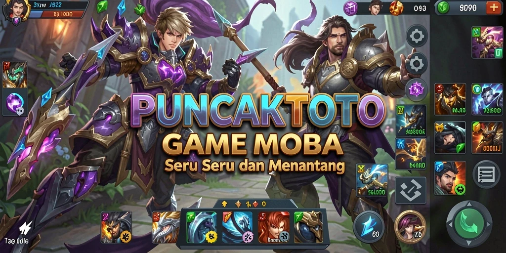 Tampilan spektakuler permainan MOBA PUNCAKTOTO dalam aksi.