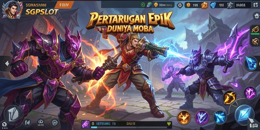 Screenshot gameplay MOBA SGPSLOT yang menampilkan aksi mendebarkan.